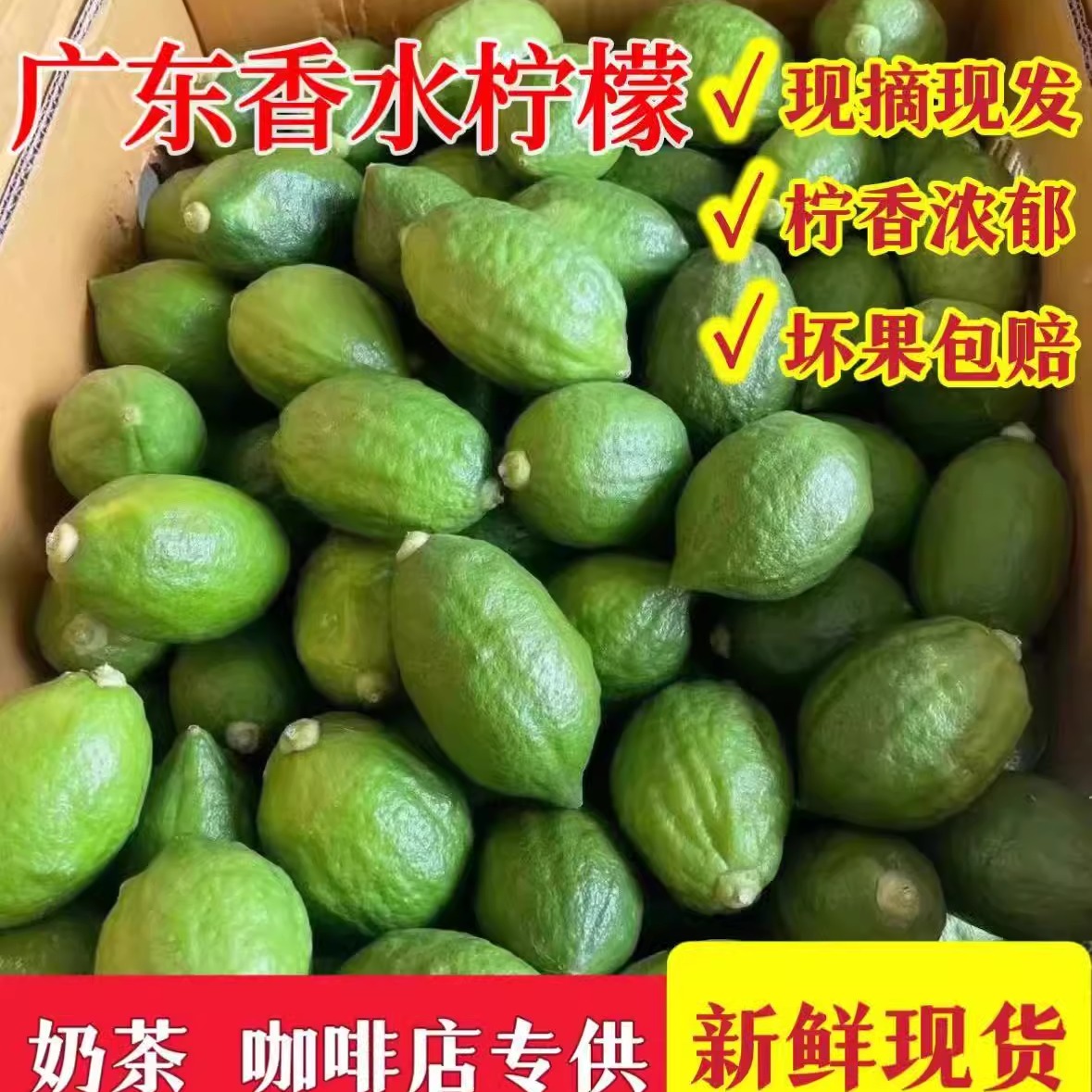 广东香水柠檬精选一级果咖啡奶茶店专用新鲜现摘现发无籽香水柠檬