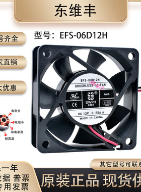 DWPH东维丰 6cm厘米 12V 0.25A 6020 EFS-06D12H电源静音滚珠风扇