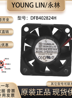 YOUNG LIN/永林 DFB402824H 4028 24V 2.9W 双滚珠变频器散热风扇