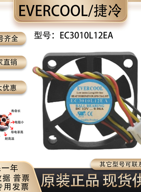 EVERCOOL 3010 EC3010L12EA 12V 0.06A 3CM/厘米超静音风扇