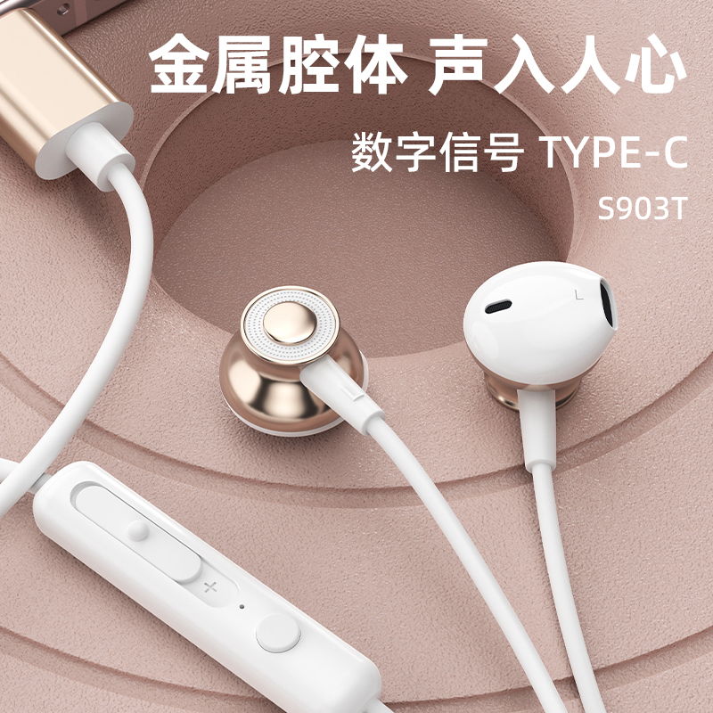 有线耳机typec接口2023新款音乐游戏数字音频耳机半入耳式高音质