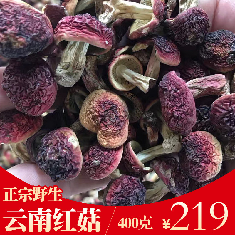 红菇干货野生正红菇丁菇云南特产400g煲汤真红菌菇蕾小红蘑菇山珍