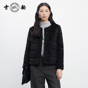 真皮皮草女雪豹双面穿皮夹克 25秋冬水貂毛皮潮流时尚 专柜同款 新品