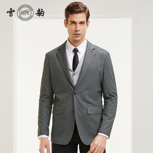 外套时尚 雪豹男士 抗皱免烫弹力休闲运动秋冬西服修身 西装 新款