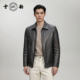 雪豹牛皮真皮皮衣男羽绒内胆商务休闲体制翻领行政男士 皮夹克外套
