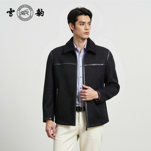 头层绵羊皮休闲轻熟风真皮皮衣男雪豹皮毛一体 25冬季 专柜同款 新品