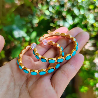 铜合金8352古朴绿经典时尚耳环