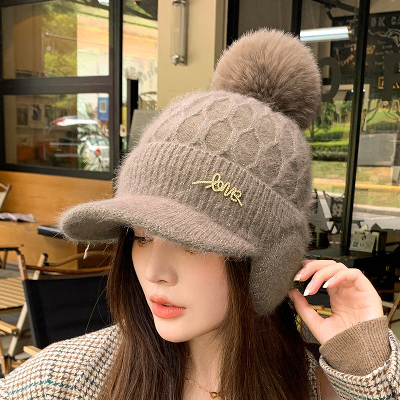 兔毛混纺毛线帽子加绒鸭舌护耳棒球帽冬季女士户外防风骑车保暖帽,服饰配件/皮带/帽子/围巾,帽子,淘宝优惠券,粉丝福利购,淘宝优惠卷