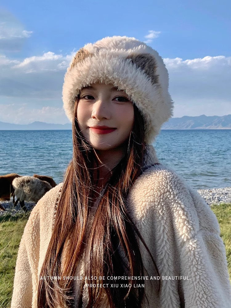 针织帽出游韩版女秋冬卷边耳朵