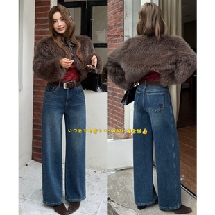 【轻奢高端定制】冬季韩版加绒腰带显瘦刺绣百搭牛仔裤JP-1821