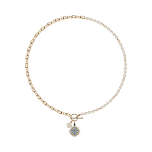 2025年新款四叶草猫眼石珍珠项链精致时尚百搭气质优雅高颜值项链