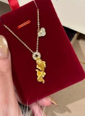 999足金18k黄金色合金三件项链