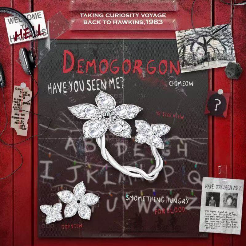 s925怪奇物语衍生戒指送女友礼物