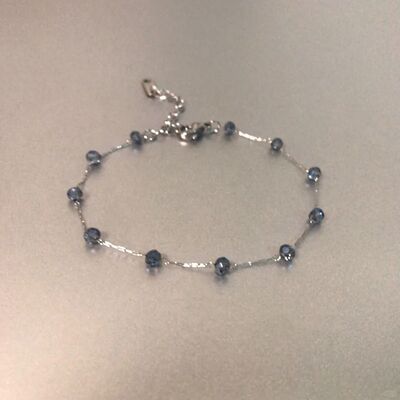 s925银蓝珠手链送女友生日礼物