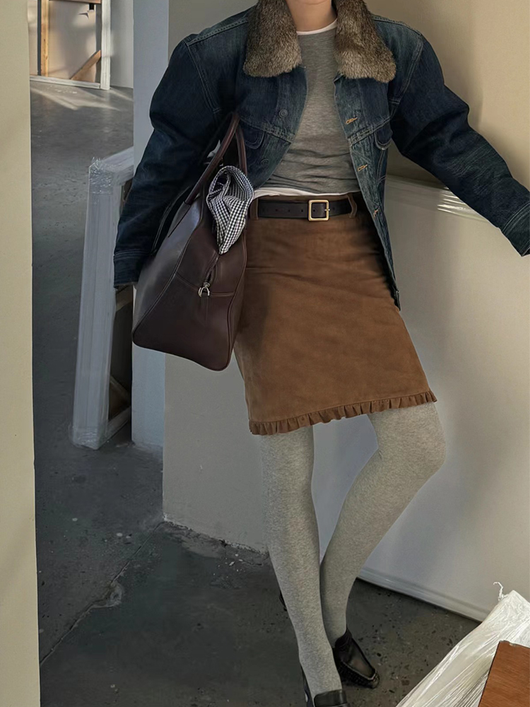 通勤春季低腰荷叶边半裙舒适百搭