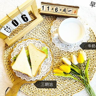 幼儿园餐食食谱拍照道具托管班饭菜摆拍餐盘美食托盘拍摄小物件