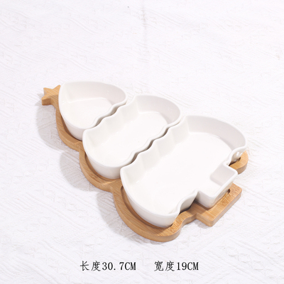 单个圣诞树餐盘配件 方形碗配件 爱心碗配件 幼儿园餐食拍照道具