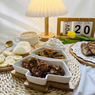 宝宝每日餐食在家打卡拍照道具幼儿园美食食谱摆拍托盘ins风摆件