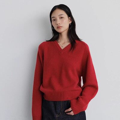 V领毛衣女秋冬新款韩高级感保暖