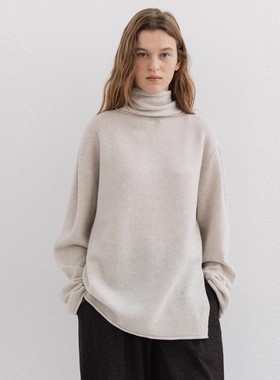 nothing written羊毛毛衣女2025秋冬新款高级感moia围巾领针织衫