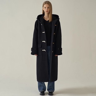 FACADE PATTERN牛角扣羊毛大衣女秋冬2025新款长款羊绒毛呢子外套