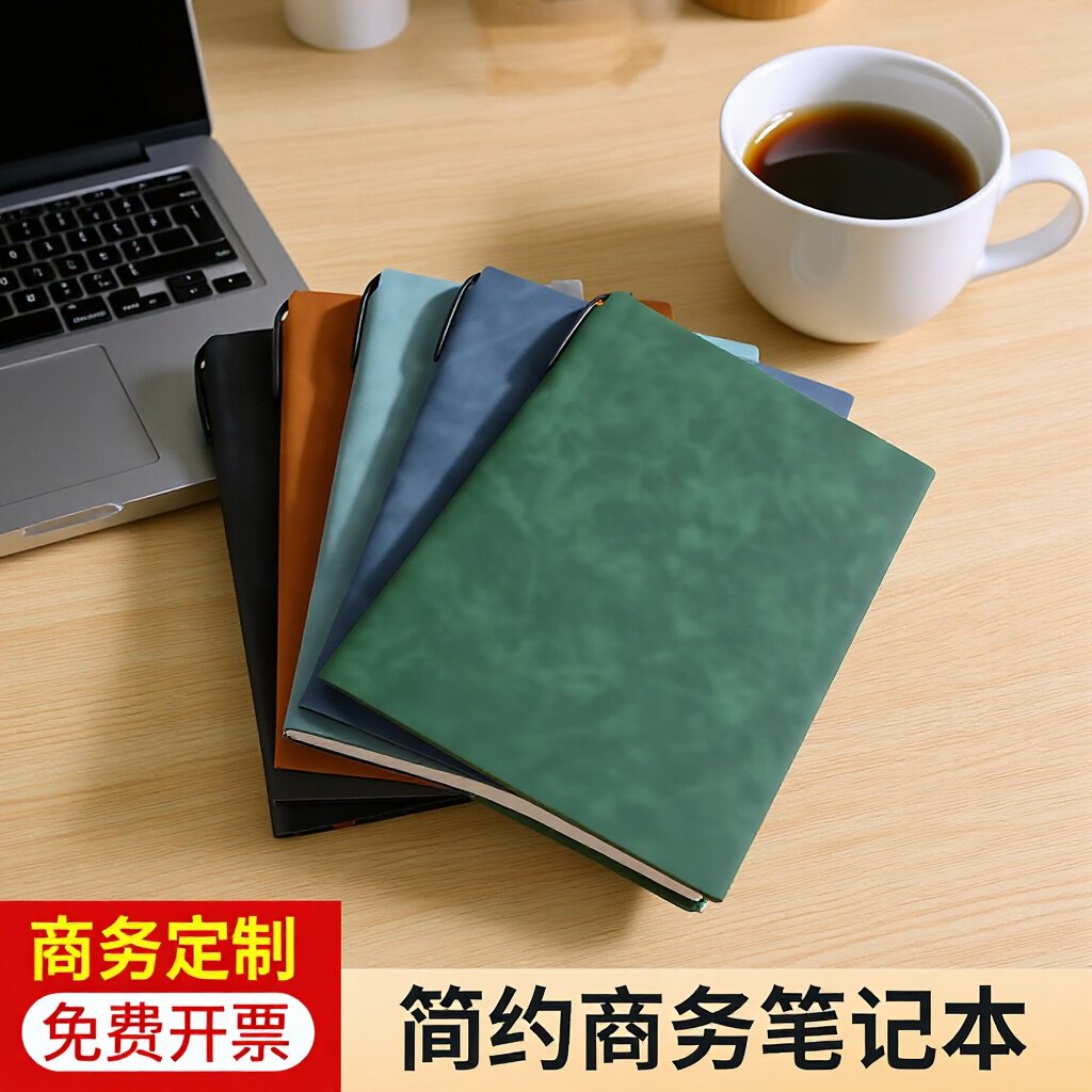 商务笔记本会议办公笔记本子封面刻字软皮记录本定做内页工作礼品