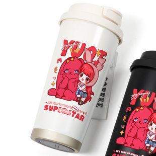 宋雨琦GIGI兔子周边同款solo专辑可爱便携带吸管咖啡杯保温杯水杯