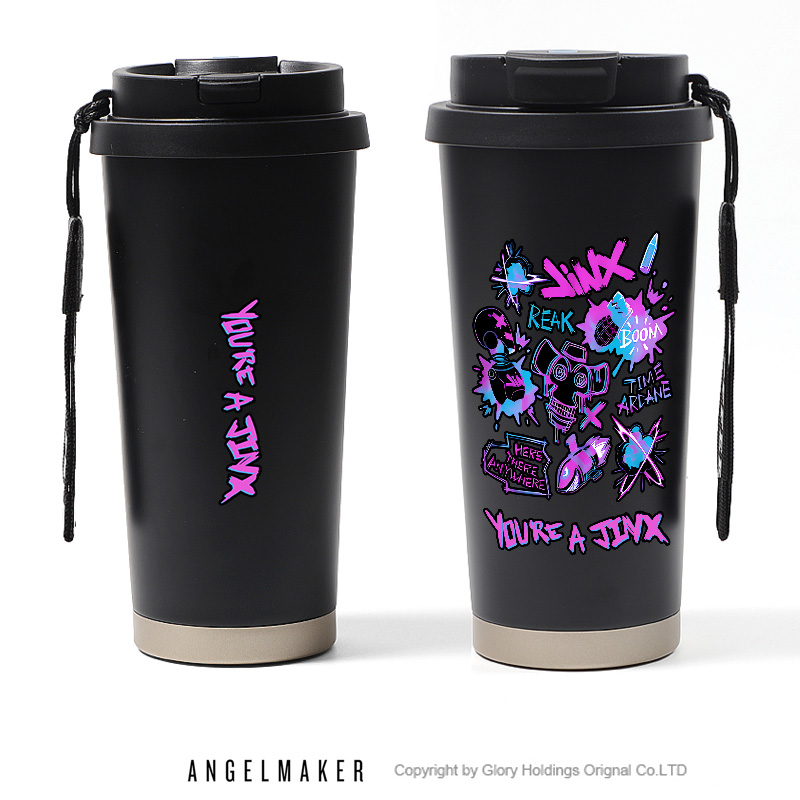 双城之战金克丝周边英雄联盟双饮不锈钢保温杯学生咖啡杯水杯男女