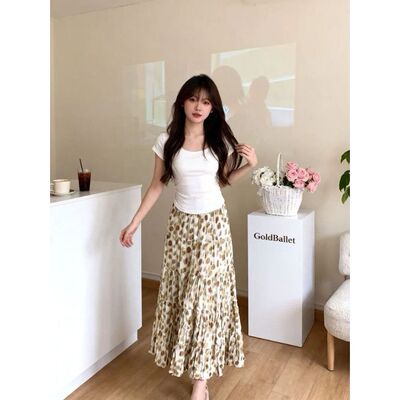 碎花半身裙子女士装夏季2026年春秋新款百褶今年流行爆款QD90005