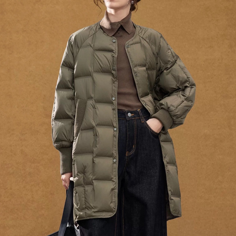 (一号链接110)轻量感棉服女25冬季新款中长款面包服保暖外套