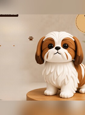 西施犬可爱治愈桌面摆件