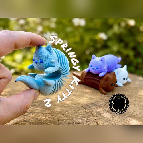 弹簧猫解压玩具摆件礼物桌面可