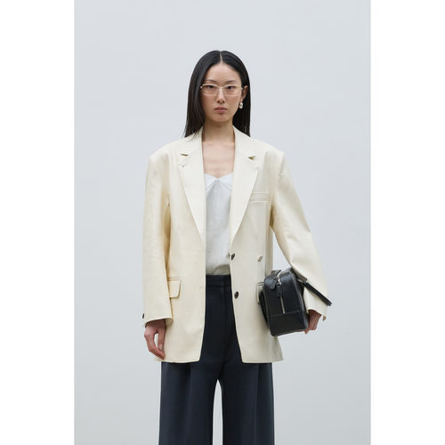 BLOSSOM韩国代购2026年春装 东大门聚氨酯仿皮皮衣廓形西装外套女