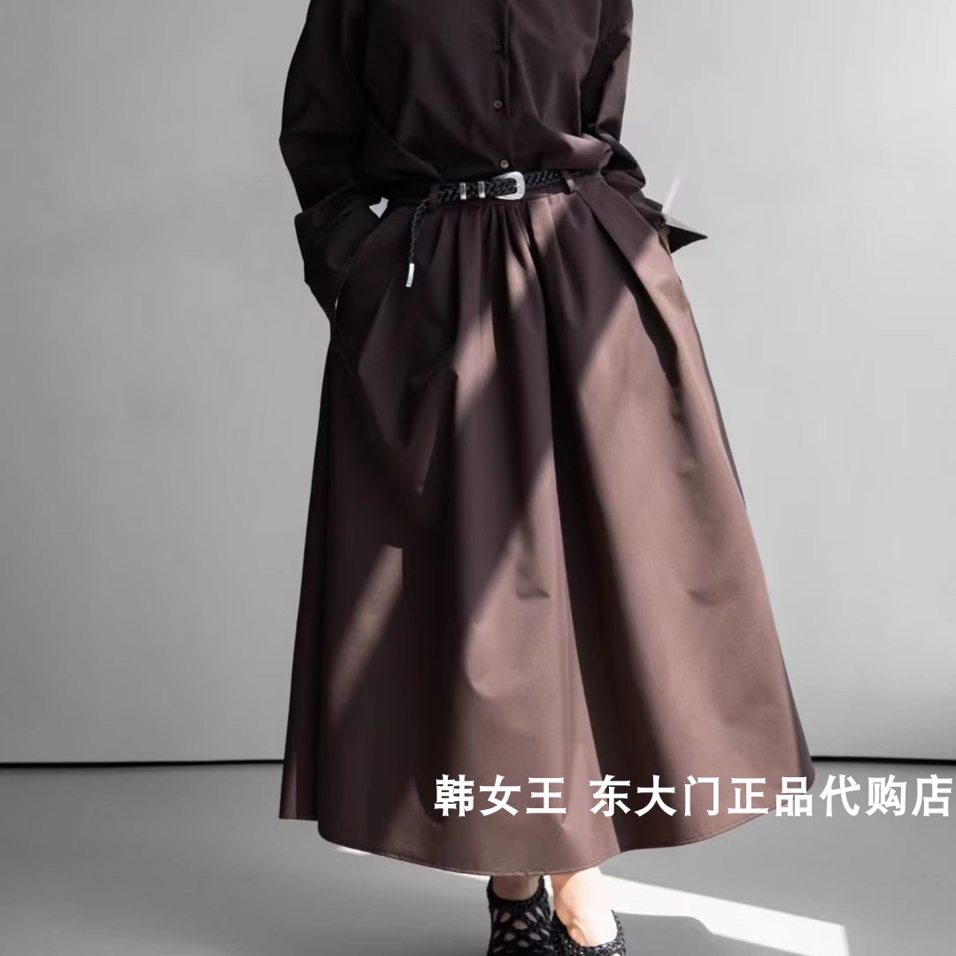 PAPERMOON韩国东大门代购2025春装女款 时尚松紧腰大摆伞裙半身裙