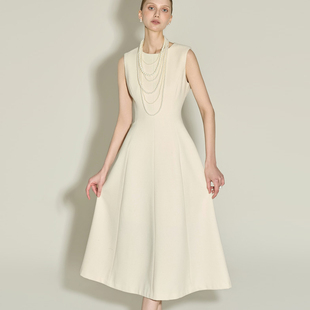 连衣裙伞裙女D5445 优雅气质收腰显瘦无袖 DINT韩国代购 2026早春装