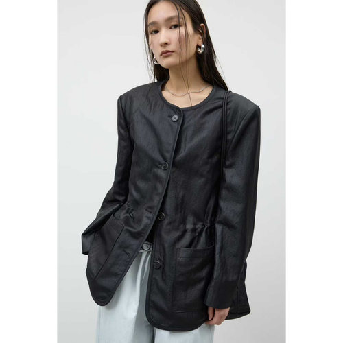 BLOSSOM韩国代购2026春装 小红叔设计师款包边圆领抽绳长袖外套女