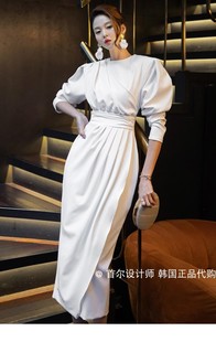 Nzill 韩星同款 DINT 20秋季 名媛气质连衣裙女中长裙 韩国代购 Van