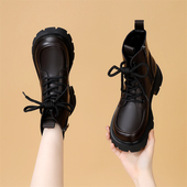 英伦风春秋单靴低帮增高炸街短靴大码 厚底马丁靴女2025新款 冬季