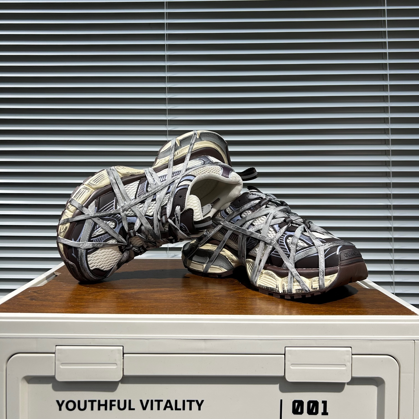 2026新款蜘蛛网绑带厚底增高老爹鞋男运动休闲鞋舒适百搭日常男鞋