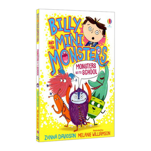 英文原版 Billy and the Mini Monsters Monsters go to School 比利和迷你怪兽们#2 怪兽去上学 全彩儿童幽默桥梁章节书进口书籍