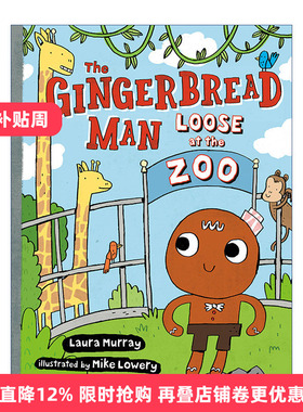 英文原版 The Gingerbread Man Loose at The Zoo The Gingerbread Man Is Loose 姜饼人逃出动物园 姜饼人冒险记系列 儿童精装