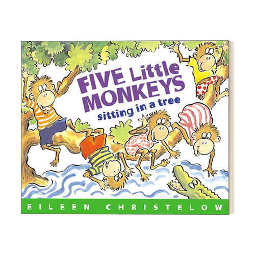 英文原版绘本 Five Little Monkeys Sitting in a Tree 五只小猴坐在树上 平装 廖彩杏书单 英文版 进口英语原版书籍