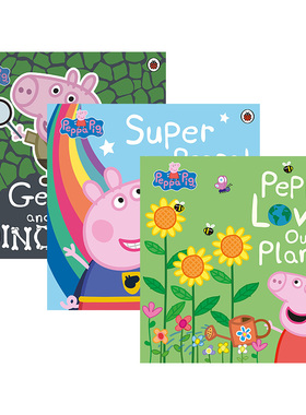 小猪佩奇平装大开本绘本3册 Peppa Pig George and the Dinosaur 英文原版 粉红猪小妹 乔治和恐龙 英文版进口儿童英语启蒙图画书