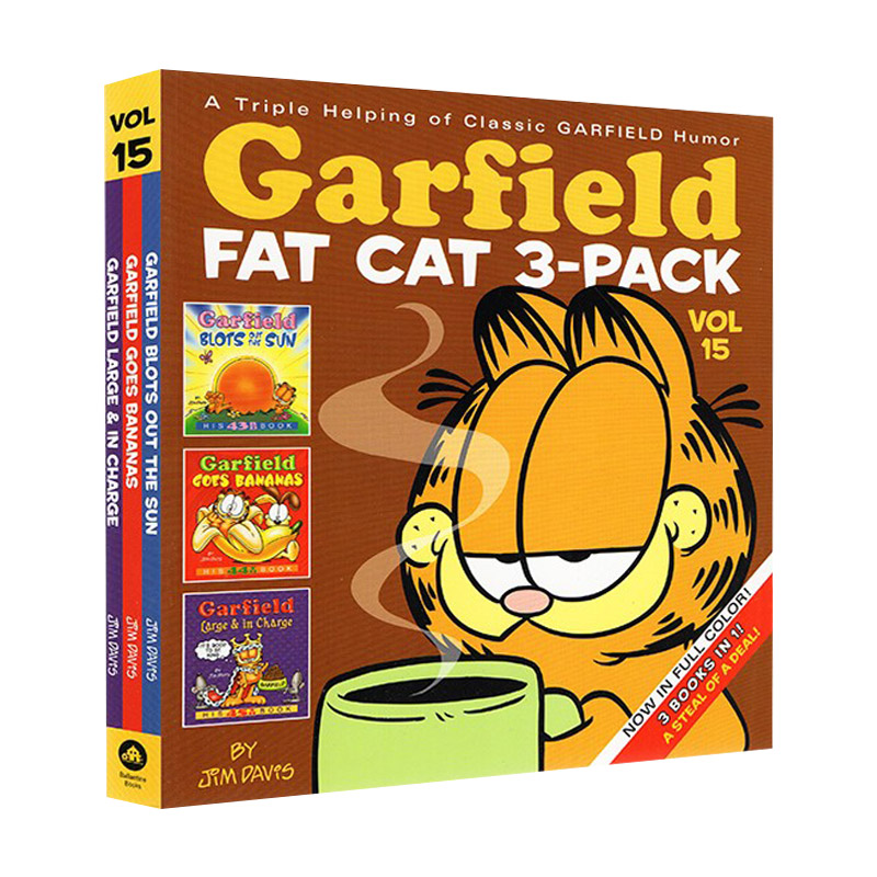 Garfield Fat Cat 3-Pack #15 加菲猫漫画3本套装15进口原版英文书籍