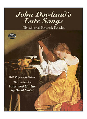 英文原版 John Dowland's Lute Songs 约翰·道兰德鲁特琴曲作品集 3-4册原始乐谱 琵琶 John Dowland 英文版 进口英语原版书籍