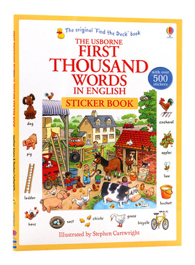 基础英语1000词贴纸书 Usborne First 1000 Words in English Sticker Book 英文原版 尤斯伯恩 儿童英语单词学习书 英文版书籍