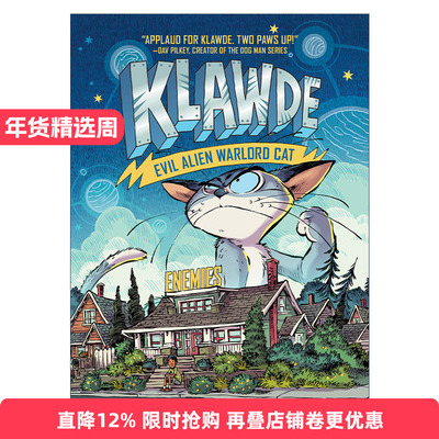 英文原版 Klawde Evil Alien Warlord Cat 02 Enemies 邪恶猫大帝克劳德系列2 儿童章节桥梁书 幽默科幻小说 英文版 进口英语书籍