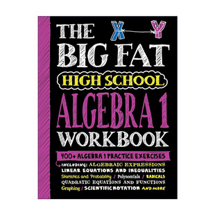 英文原版 Big Fat High School Algebra 1 Workbook 大胖子笔记 高中代数I练习册 学霸笔记 英文版 进口英语原版书籍