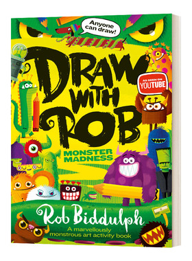 Draw With Rob Moster Madness 和罗伯比达尔夫一起画画3进口英文原版书籍