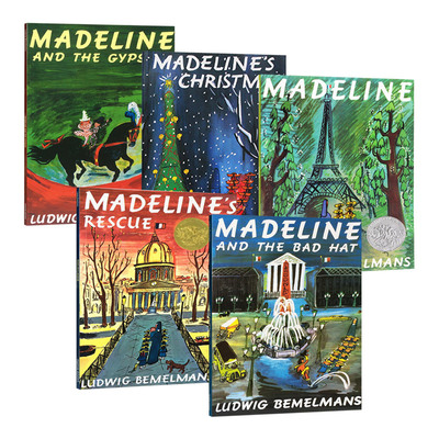 永远的玛德琳5本套装 Madeline 英文原版绘本 儿童读物图画书 凯迪克金银双奖韵文与歌谣 畅销英语童书 路德维格贝梅尔曼斯